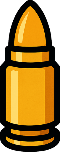 Bullet.
In-Game asset.  2d.  High contrast.  No shadows