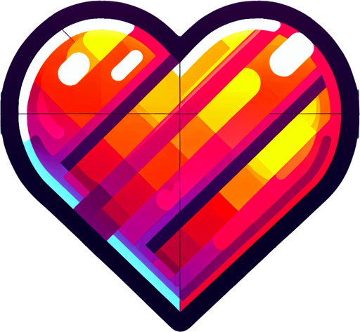 heart icon.
Single Game Texture.  In-Game asset.  2d.  Blank background.  High contrast.  No shadows
