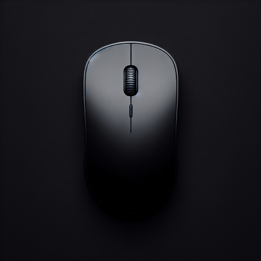 computer mouse top view.
Single Game Texture. In-Game asset. 2d. Blank background. High contrast. No shadows.