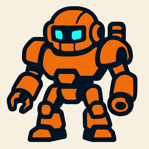 Robot.
In-Game asset.  2d.  High contrast.  No shadows
