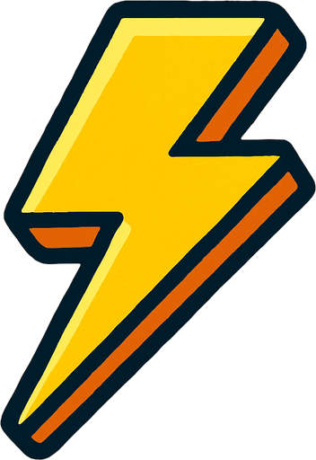 Thunder 2d game.
In-Game asset.  2d.  High contrast.  No shadows