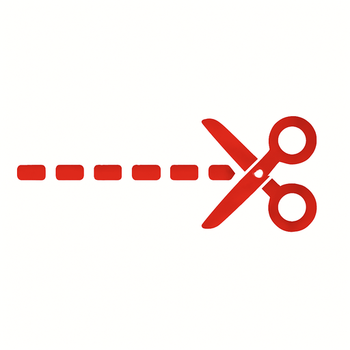 Picture of a straight cutting line in red..
In-Game asset.  2d.  High contrast.  No shadows
