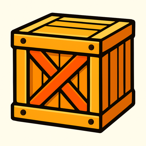Make a box.
In-Game asset.  2d.  High contrast.  No shadows