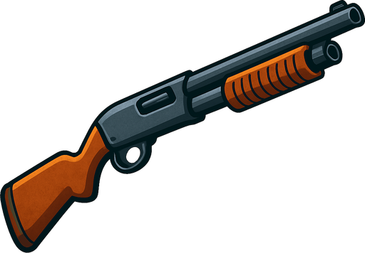 Pompalı Tüfek.
In-Game asset.  2d.  High contrast.  No shadows