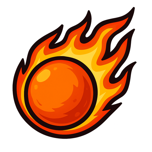 bola de fuego.
In-Game asset.  2d.  High contrast.  No shadows