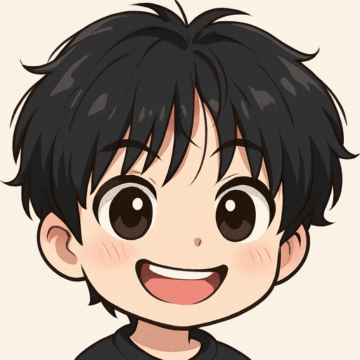 make him in cartoon chibi style, retains his characteristic features such as his puppy dog ​​eyes and mischievous expression, energetic and friendly smile like a curious child, please