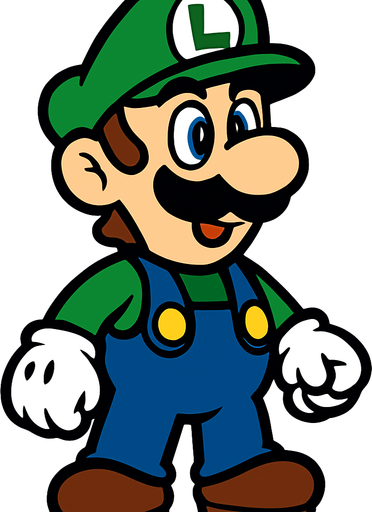 LUİGİ KARAKTERİNİ OLUŞTUR.
In-Game asset.  2d.  High contrast.  No shadows