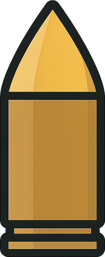 create bullet. No background. Transparent background. Blank background. No shadows. 2d. In-Game asset. flat