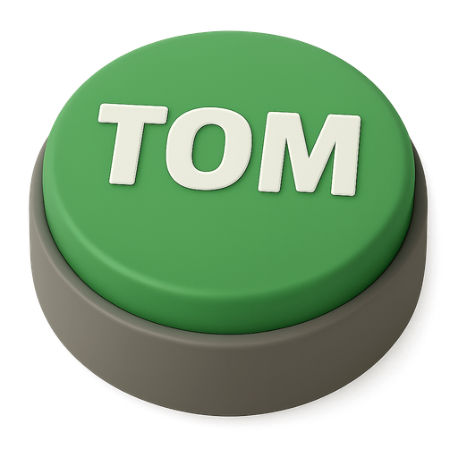 birebir aynısı sadece SNARE yerine TOM yazsın ve butonunun rengi yeşil olsun. ve yazı paralel bir şekilde düz hizada olsun  Transparent background. Blank background.