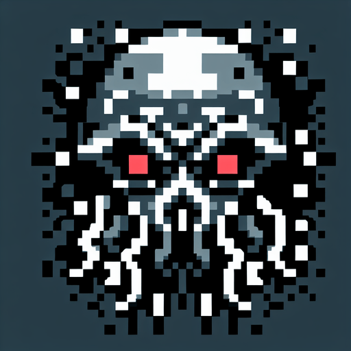 2d 16 bit image  classic image evil
 jellyfish.
Single Game Texture.  In-Game asset.  2d.  Blank background.  High contrast.  No shadows