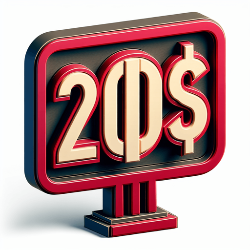 write 200$ on a sign.
no shadow, 2D