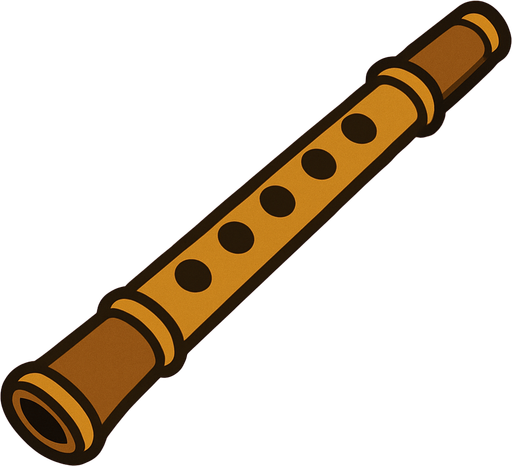 Flute in professor Layton game style.
In-Game asset.  2d.  High contrast.  No shadows