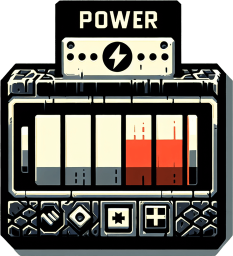 A power bar Single Game Texture. In-Game asset. 2d. Blank background. High contrast. No shadows.