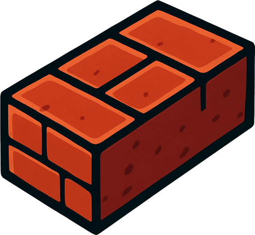 ladrillo grande.
In-Game asset.  2d.  High contrast.  No shadows