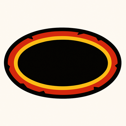 Fondo para título, forma circular y estirado.
In-Game asset.  2d.  High contrast.  No shadows