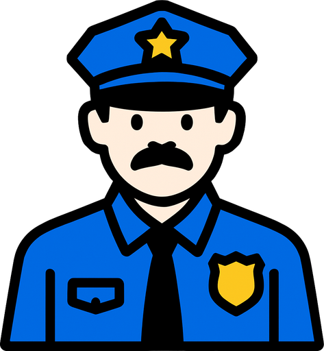 police.
In-Game asset.  2d.  High contrast.  No shadows