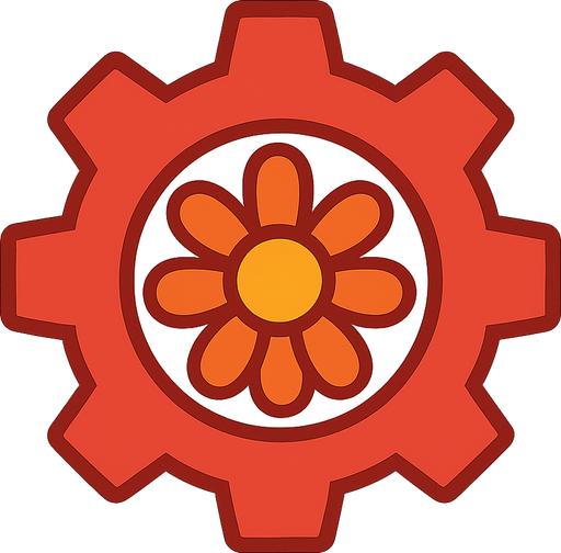 bir ayarlar simgesi ve kenarlarını benim için düzelt. No background. Transparent background. Blank background. No shadows. 2d. In-Game asset. flat