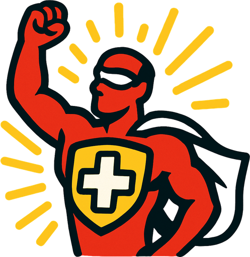 Superhero heal.
In-Game asset.  2d.  High contrast.  No shadows