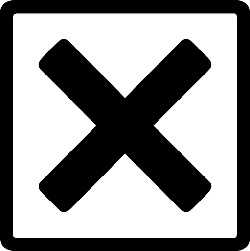 X IN A WHITE SQUARE.
In-Game asset.  2d.  High contrast.  No shadows