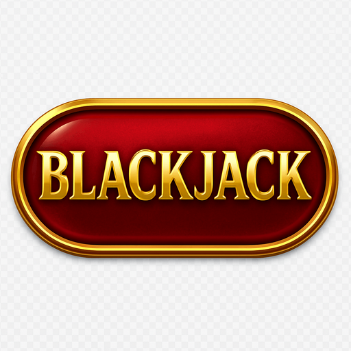 Crea un asset visual de botón ovalado/rectangular para 'BLACKJACK' en el menú principal.

Diseño:

Texto 'BLACKJACK' en tipografía de casino, centrado.

Color base rojo rubí, verde esmeralda o azul zafiro profundo (metálico/pulido).

Borde grueso y brillante dorado o plateado.

Efecto de relieve/biselado y brillo sutil.

Fondo transparente.

Objetivo: Botón lujoso, prominente y que invite al juego..
In-Game asset.  2d.  High contrast.  No shadows