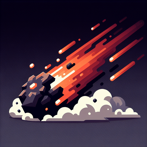 yanan gök taşı.
Single Game Texture. In-Game asset. 2d. Blank background. High contrast. No shadows.