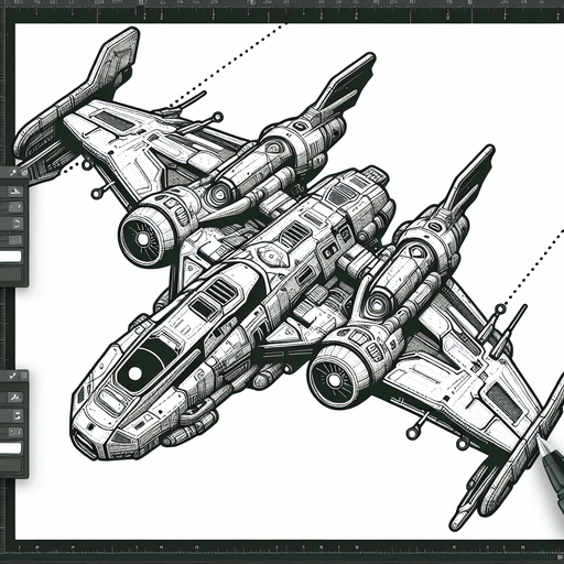 spaceship.
Single Game Texture. In-Game asset. 2d. Blank background. High contrast. No shadows.