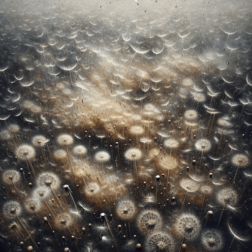 scattered dandelion plumes.
zenith view.