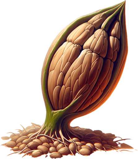 An ungerminated plant seed..
Single Game Texture. In-Game asset. 2d. Blank background. High contrast. No shadows.