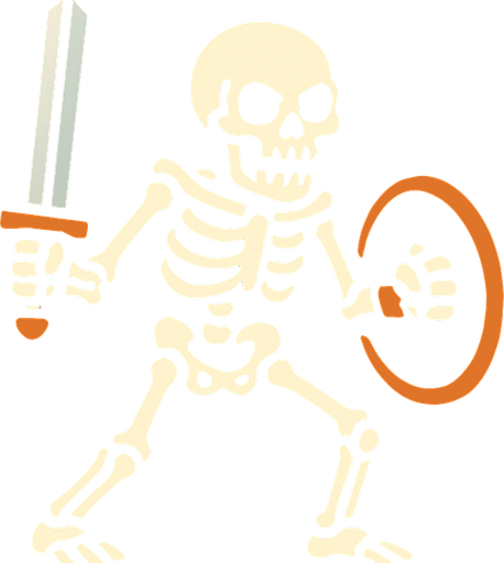 Skeleton enemy.
In-Game asset.  2d.  High contrast.  No shadows