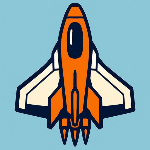 spaceship seen from above.
In-Game asset.  2d.  High contrast.  No shadows