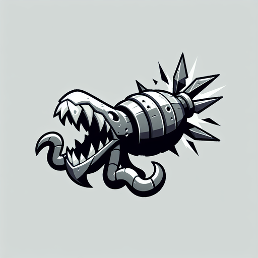 爆弾クラーケン.
Single Game Texture. In-Game asset. 2d. Blank background. High contrast. No shadows.