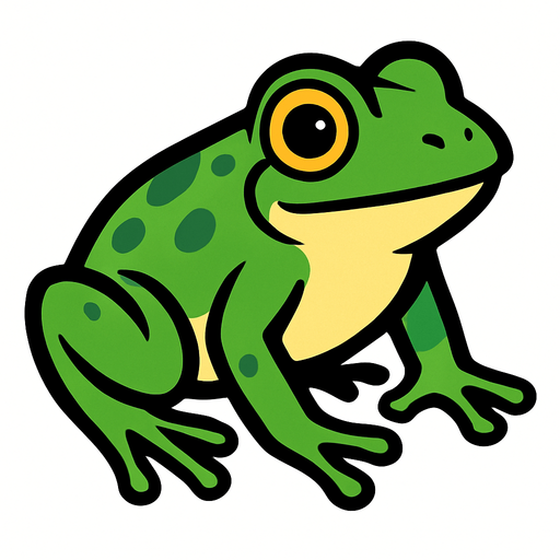 Frog.
In-Game asset.  2d.  High contrast.  No shadows