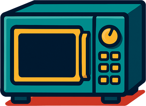 Microwave.
In-Game asset.  2d.  High contrast.  No shadows