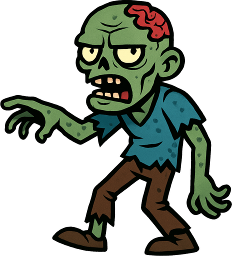 Zombie.
In-Game asset.  2d.  High contrast.  No shadows