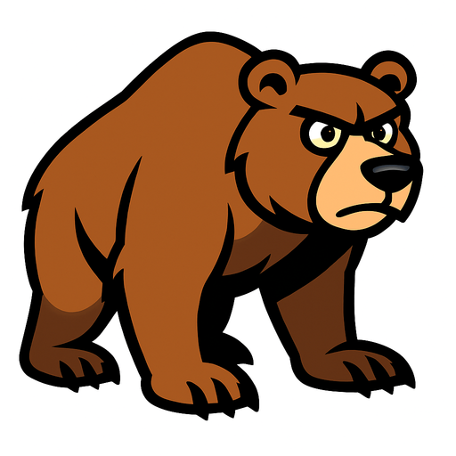 bear no background.
In-Game asset.  2d.  High contrast.  No shadows