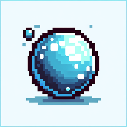 a pixel bubble.
Single Game Texture.  In-Game asset.  2d.  Blank background.  High contrast.  No shadows