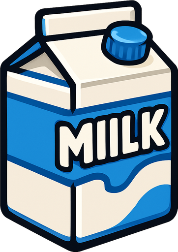 Milk.
In-Game asset.  2d.  High contrast.  No shadows