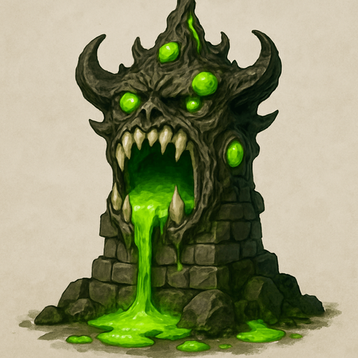 poisonous tower realistic.
In-Game asset.  2d.  High contrast.  No shadows