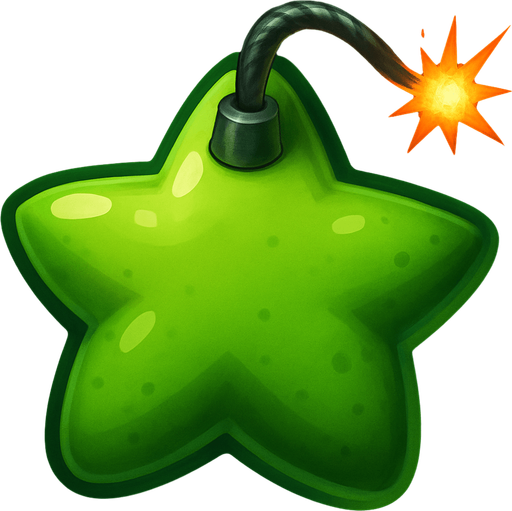 bomb in green star