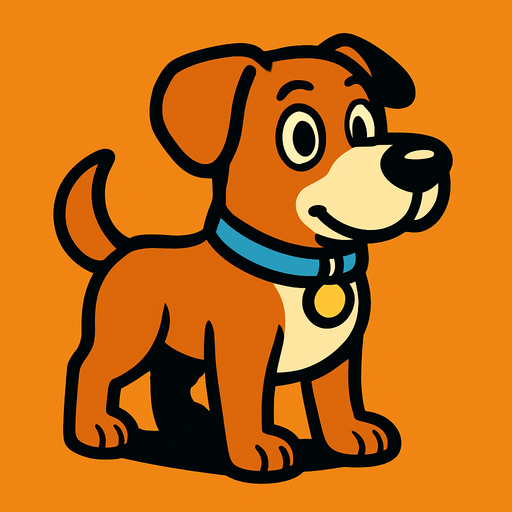 Dog.
In-Game asset.  2d.  High contrast.  No shadows