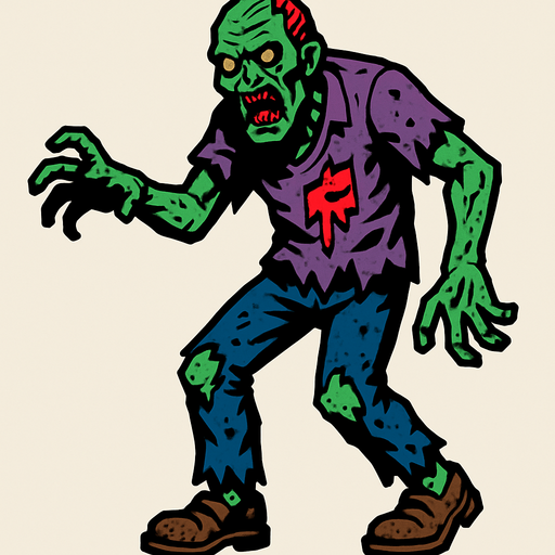 ZOMBIE.
In-Game asset.  2d.  High contrast.  No shadows