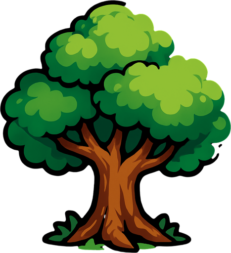 Tree.
In-Game asset.  2d.  High contrast.  No shadows