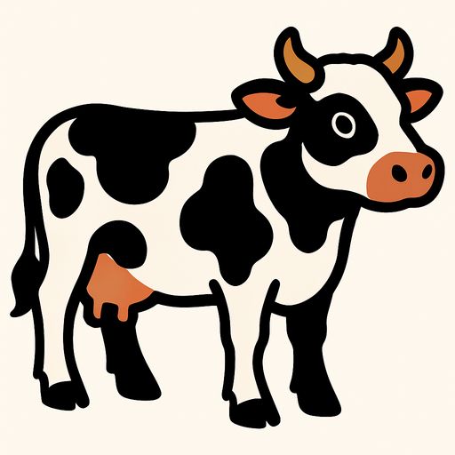 Pure cow.
In-Game asset.  2d.  High contrast.  No shadows