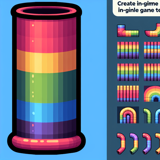 un unique tuyau  vertical couleur arc-en-ciel.
Single Game Texture.  In-Game asset.  2d.  Blank background.  High contrast.  No shadows