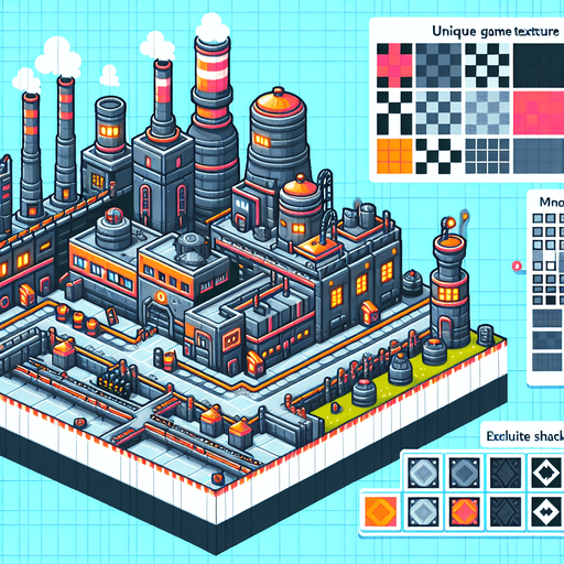 Фабрика Single Game Texture. In-Game asset. 2d. Blank background. High contrast. No shadows.