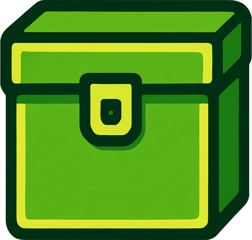 Green box.
In-Game asset.  2d.  High contrast.  No shadows