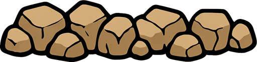 rock line.
In-Game asset.  2d.  High contrast.  No shadows. long. cartoon