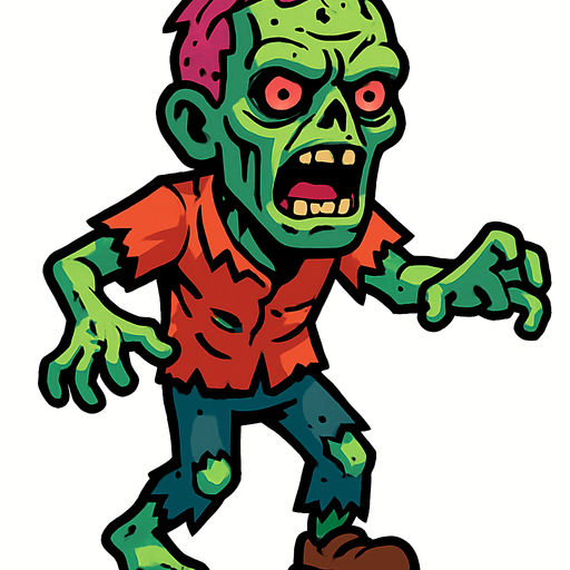 zombie.
In-Game asset.  2d.  High contrast.  No shadows