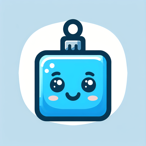 Perfectly square bright blue Christmas decoration with cute happyy face. Cartoon style. Cute art style. Simple vector style.