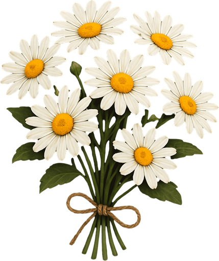 Daisy Bouquet Realistic.
In-Game asset.  2d.  High contrast.  No shadows
